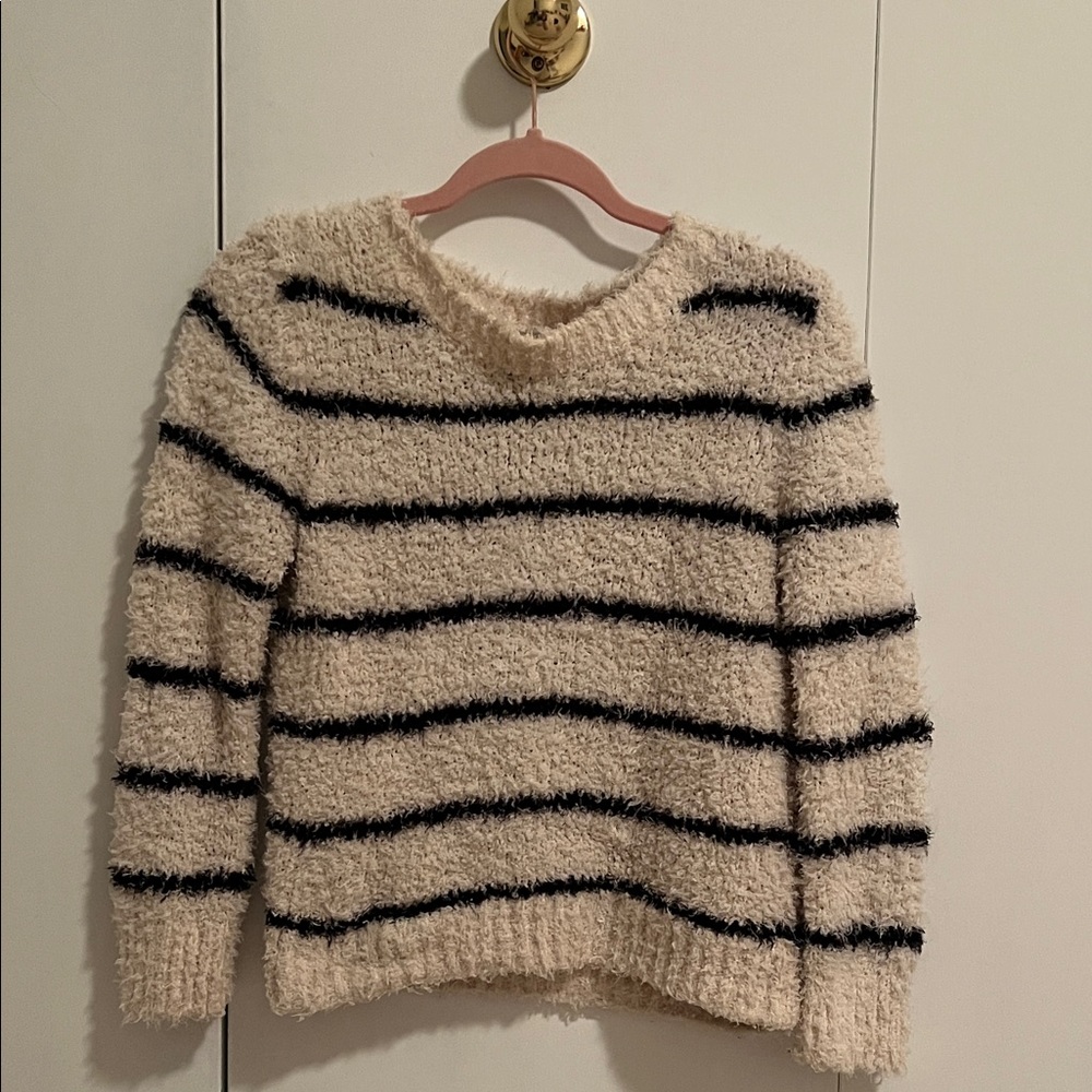 Vince fuzzy striped sweater small